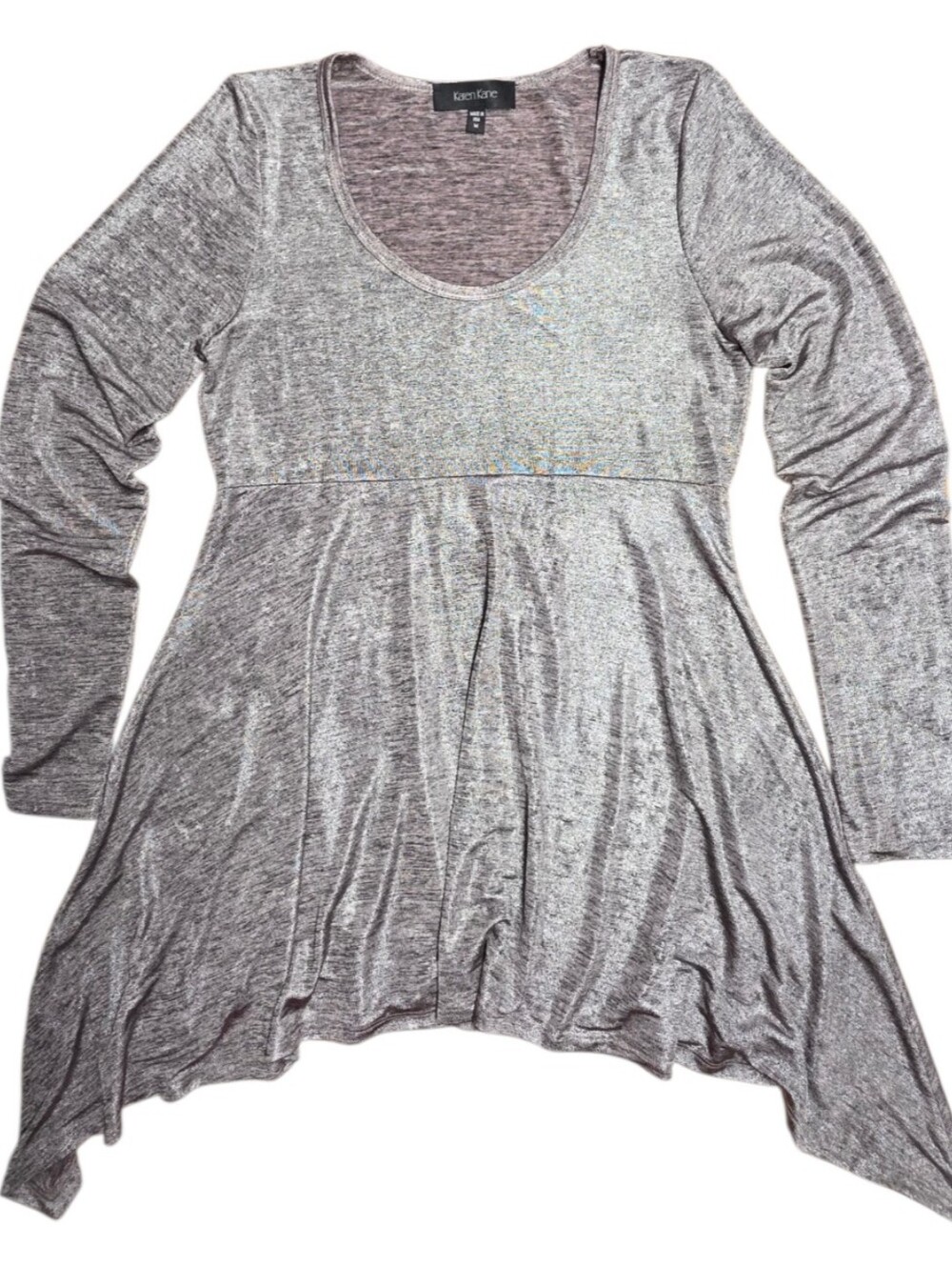 Shimmery Silver Tunic Sculpted And Flowy
